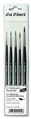 da Vinci Brushes 5598 Casaneo Round (Sizes 0,1,2,3,4) Artist Brush Set, Black, 5 - style: Casaneo Round Set