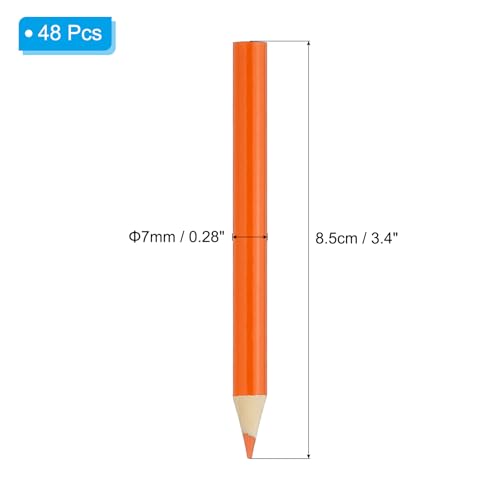 PATIKIL Orange Colored Pencils Set,48 Pcs Oil Color Pencils Wooden 3.5inch Coloring Drawing Half Pencils for Artists Art Painting - color: Orange