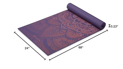 Gaiam Premium Yoga Mat, 6mm Thick Print Mat - color: Athenian Rose
