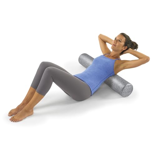 OPTP Silver AXIS Moderately Firm Foam Roller – Round, Silver, 36" x 6" | Moderate density for sports medicine, physical therapy, Pilates, yoga, trigger point myofascial release, Heat-molded EPP foam - size: 36" x 6" Round