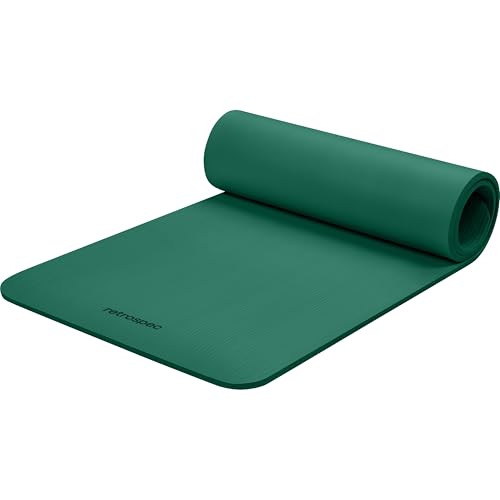 Retrospec Solana Yoga Mat Thick 1/2in Non-Slip Workout Mat with Nylon Strap - 72x24in Exercise Mat for Pilates, Stretching & Fitness - BPA Free, Easy Clean - color: Elm Green