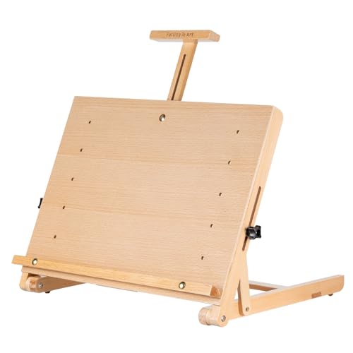 Falling in Art Adjustable Beechwood Tabletop Easel, Holds up to 22.5'' | Wooden Desktop Drawing Board Easel for Artists and Beginners, Suitable for Painting and Displaying Artwork