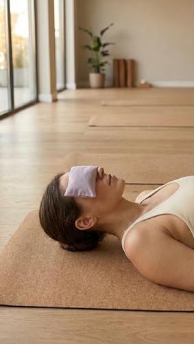 Weighted Lavender Eye Pillow for Sleep & Relaxation – Organic Cotton Eye Pillow with Natural Lavender, Aromatherapy Eye Pillow for Yoga, Meditation, Stress Relief & Travel