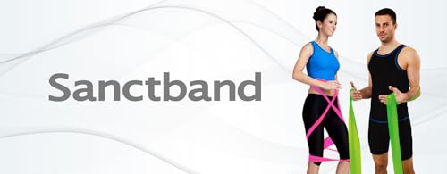 5-9 FT Made in Malaysia 3 Level Set of 3 Sanctband Resistance Bands Latex Elastic Band for Upper & Lower Body & Core Exercise, Physical Therapy, Pilates, at-Home Workout and Rehab - size: 9Ft