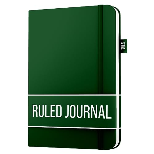 Scribbles That Matter Lined Journal Notebook for writing | Ruled 150 pages, 120gsm Thick Paper with Sticky Notes,pen loop, elastic band, leather hard cover A5 journals for writing, 5.75x8.2 inches - color: Bottle Green1