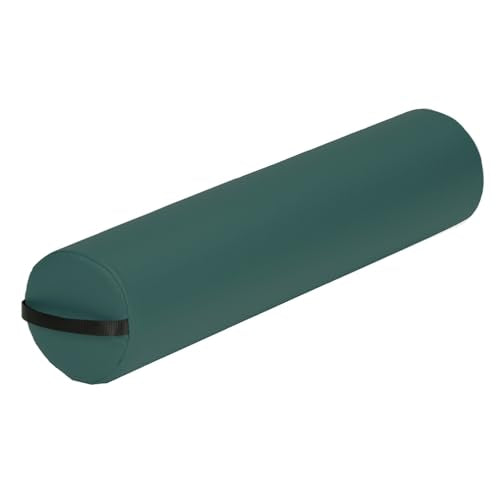 EarthLite Massage Bolster Pillow Full Round – Durable, Easy to Clean 100% PU Upholstery incl. Strap Handle/Professional Quality CFC-Free/Back Pain Relief - color: Teal