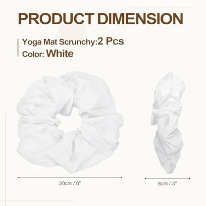 Yoga Mat Scrunchy, Durable & Elastic Fabric Yoga Mat Strap Band - color: White