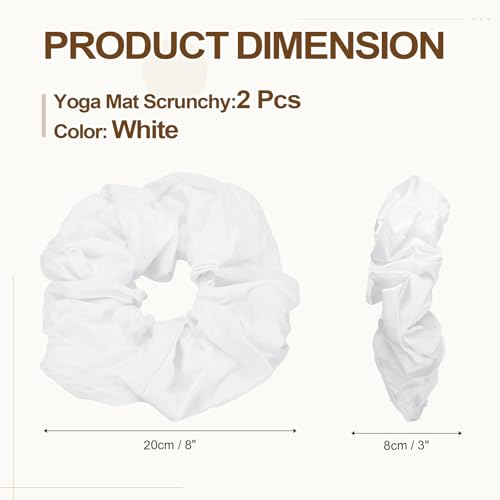 Yoga Mat Scrunchy, Durable & Elastic Fabric Yoga Mat Strap Band - color: White