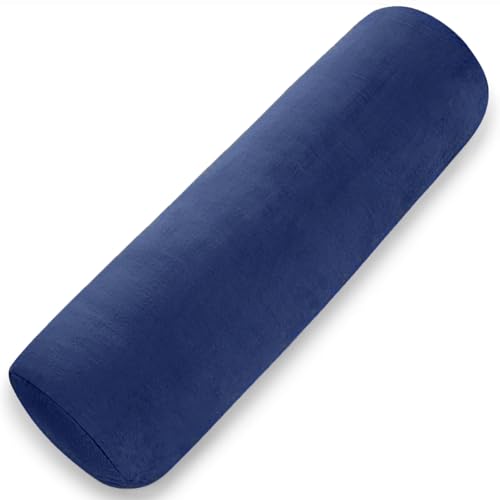 1 MIDDLE ONE Body Pillow for Adults, Bolster Pillow with Removable Velvet Cover, Long Round Pillow for Bed, 24 x 7.87 Inches, Blue - color: Blue, size: 24 inch