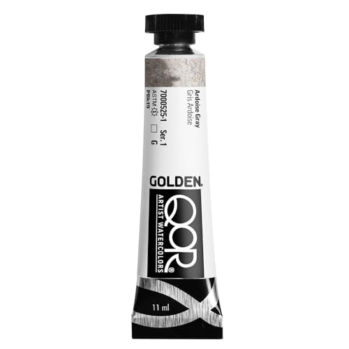 GOLDEN QoR Artist Watercolors, Ardoise Gray, 11 ml Tube, Professional Watercolor Paint, Transparent - color: Ardoise Gray