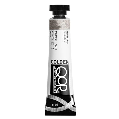 GOLDEN QoR Artist Watercolors, Ardoise Gray, 11 ml Tube, Professional Watercolor Paint, Transparent - color: Ardoise Gray
