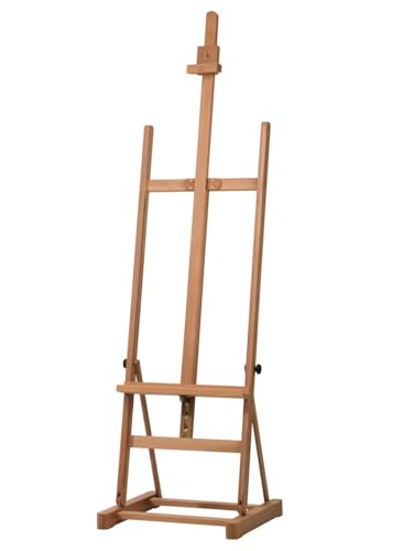 Angelica Premium H-Frame Easel for Painting - Handmade Art Easel, Beechwood, Supports 53" Canvases, Adjustable Height 69"-96", Imported from Italy