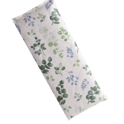 Lavender Eye Pillow, Microwave Heating Pad, Hot & Cold Pack, Aromatherapy Gift for Grandmother, Microwavable Flax Seed Bag, Scented or Unscented, 9" x 4" (White Foliage, Lavender & Chamomile) - color: White Foliage