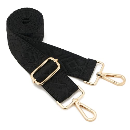 ZOOEASS Wide Shoulder Strap (Solid),Adjustable Replacement Belt Crossbody Canvas Bag Handbag - color: Jx1black