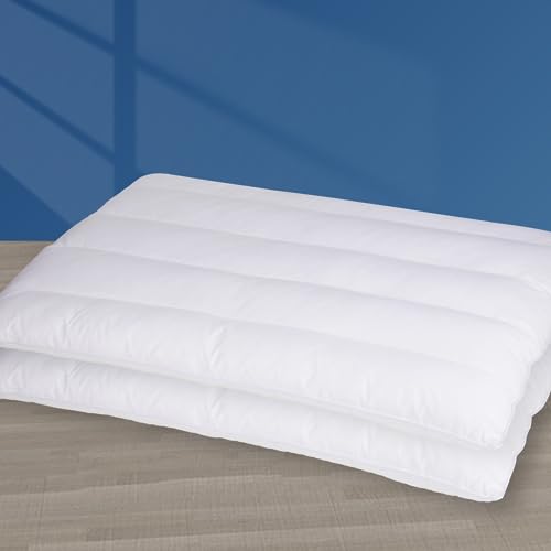 MINUPWELL 2 Packs Ultra Flat Pillows for Sleeping Thin, 7D High Support 2.5 inch Height Ultra Thin Pillows,Slim Bed Pillows for Stomach Sleeper,King Size -18x36 in - color: White, size: 2Pc-King Size