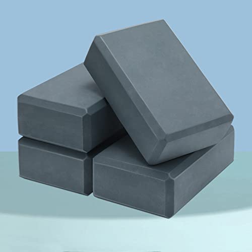 4 Pack Foam Yoga Blocks, Soft EVA Exercise Block Non Slip Grey
