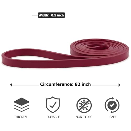 Pull Up Bands, Resistance Bands, Pull Up Assistance Band Exercise Bands for Men & Women Working Out, Body Stretching, Physical Therapy, Muscle Training - color: Wine Red