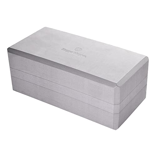Hugger Mugger 5 in. Big Foam Yoga Block - Extra Large Size, Dense Foam, Reliable Support, Beveled Edges for Comfort, Great if You're Taller or Less Flexible - color: Gray