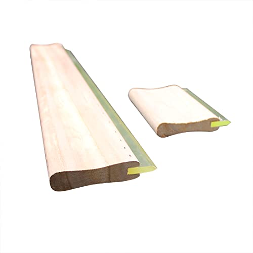 INTBUYING Screen Printing Squeegee Ink Squeegee Wooden Water Scraper 65 Durometer 6.3inches Long 4 inches Wide with Rubber Blade and Wooden Handle - size: 6.3 inches long