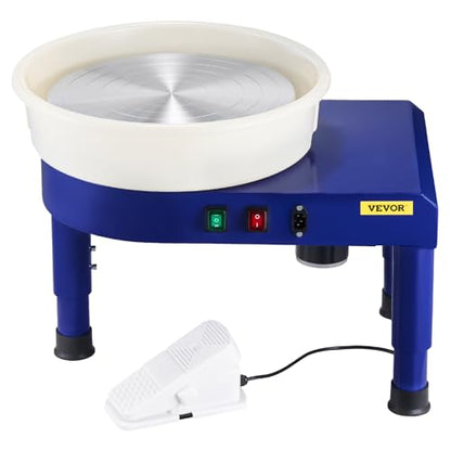 VEVOR 14in Pottery Wheel for Adults Beginners, 0-6in Height-Adjustable, 450W Pottery Forming Machine 60-300RPM Electric Ceramic Wheel, Blue - color: Blue