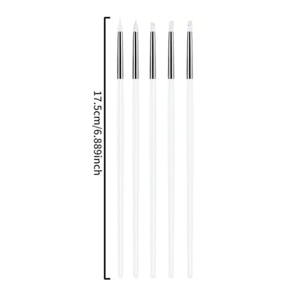 5Pcs Silicone Sculpting Tools for Polymer Clay, Nail Art & Craft DIY | Silicone Shaping Brushes for Clay Modeling, Ceramic, Fondant, Nail Art Design, Detailing and DIY Projects - color: White