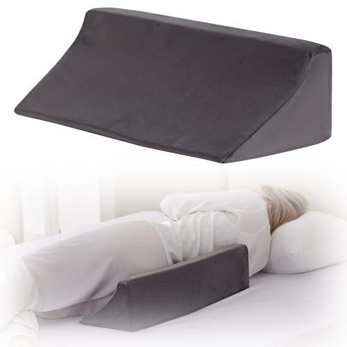 Bedluxe Wedge Pillow for Side Sleeping, Comfort Foam Back Pillow for Side Sleeper, Bed Wedges & Body Positioners for After Surgery, Pregnancy Support, Back Pain, Preventing Bedsores, Short Plush - color: Short Plush, size: 23*10*6 Inch