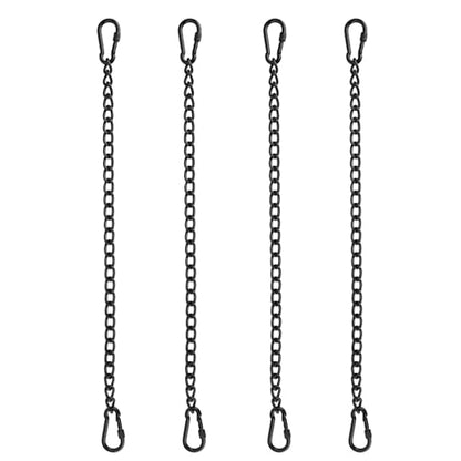 Swing Chair Hanging Chain, 4PCS Hardware Hanger Kit with 8 Carabiner for Porch Swing Hammock Punching Bag 330LB Capacity Black