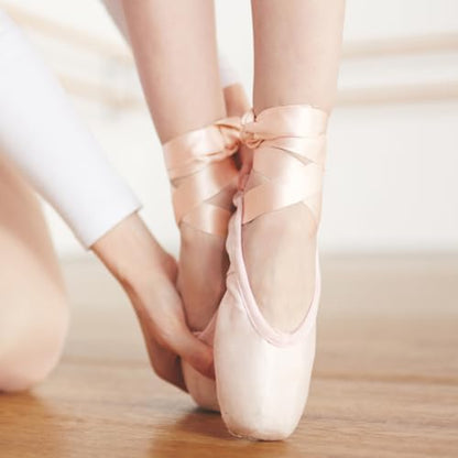 LIFKOME 2 Pack Pink Satin Ribbon 94Inch Ballet Pointe Shoe Satin Ribbon Ballet Flats Shoes Ribbon Yoga Shoes Strap Ribbon Satin Pink Shoes Elastic Shoes Laces for Women Girl