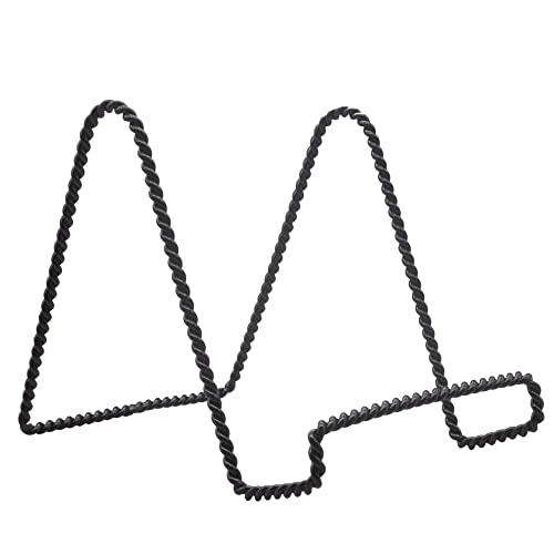 Tripar Decorative Twisted Wire Stand, Black Display (6 Inch Depth) Tabletop Easel Sleek & Modern Look - Perfect for Books, Plates, Photos & More - color: Black, size: 6 Inch