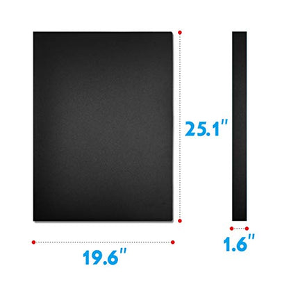Presentation Book 40 Clear Pockets Sleeves Protectors Art Portfolio Clear Book for Artwork, Report Sheet, Letter (Can Accommodate 24.2 X 18.4inch) - size: 24.2x18.4inch (Black)