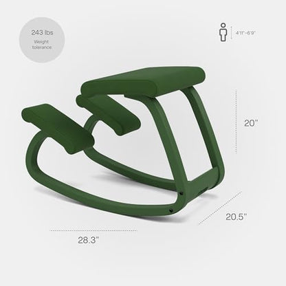 Varier Ergonomic Kneeling Chair, Rocking Knee Stool for Home Office Desk - color: Forest