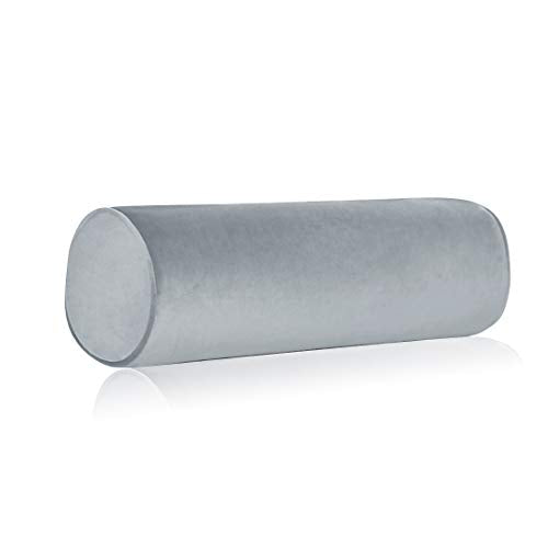 Tinbolunce Memory Foam Roll Pillow for Knee/Leg/Neck - Full Moon Bolster/Round Cylinder Pillow for Sleeping on Side or Back - Removable Cooling Cover Length 18" x 6" Diameter (Gray) - color: Gray, size: 18X6