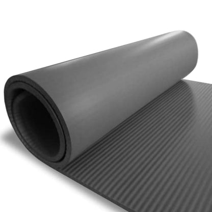YAMAZEN 72"X24" Extra Thickness Yoga Workout Mat for Home Gym Exercise | All Purpose Mat with Strap | 10mm(2/5") / 15mm(3/5") Thickness - color: Gray