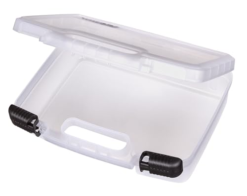 ArtBin 6977AB 12 inch Quick View Deep Base Carrying Case, Portable Art & Craft Organizer with Handle, [1] Plastic Storage Case, Translucent - size: 12 inch - Deep