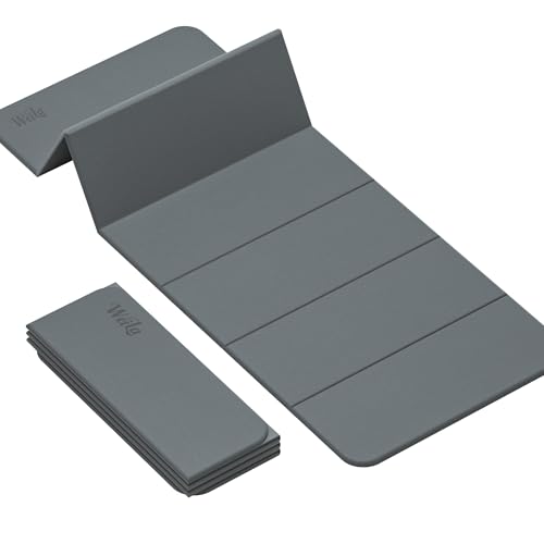 WEILA 1/2 Inch 70"x24" Foldable TPE Yoga Mat, Thick Non Slip Pilates Mat - color: Metallic