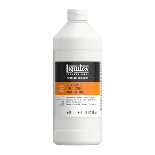 Liquitex Professional Satin Varnish, 946ml (32-oz) | 100% Acrylic Polymer Varnish Satin Sheen, Protects & Resists Dirt Retention, Increases Brightness, Resists Discoloration - color: Satin, style: 32-oz