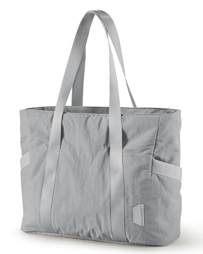 BAGSMART Gym Tote Bag for Women, 24L/28L Travel Tote Yoga Mat Bag - color: Grey, size: Small