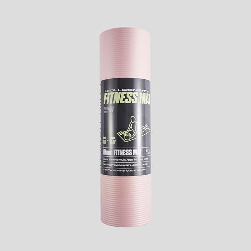 Phoenix Fitness NBR Yoga Mat - 15mm Extra Thick Exercise Mat with Carry Strap - Non Slip Yoga Mat for HIIT, Exercise & Pilates for Men and Women - Black or Pink - color: Pink