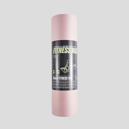 Phoenix Fitness NBR Yoga Mat - 15mm Extra Thick Exercise Mat with Carry Strap - Non Slip Yoga Mat for HIIT, Exercise & Pilates for Men and Women - Black or Pink - color: Pink