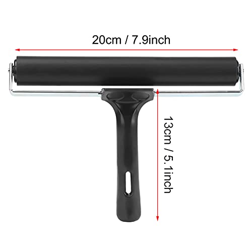 8 Inch Rubber Brayer Roller for Printmaking, Heavy Duty Ink Applicator with Non-Slip Handle