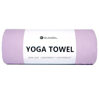 Eunzel Hot Yoga Towel Non Slip Yoga Mat Towel Non-Slip Sweat Absorbent Microfiber Towel for Hot Yoga, Pilates and Workout 72" x 26.5", Taro Purple - color: Taro Purple