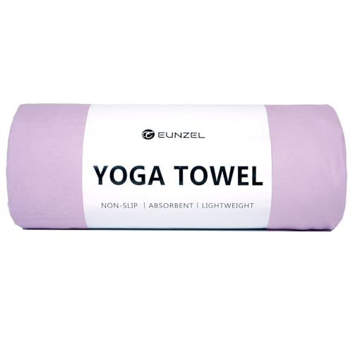 Eunzel Hot Yoga Towel Non Slip Yoga Mat Towel Non-Slip Sweat Absorbent Microfiber Towel for Hot Yoga, Pilates and Workout 72" x 26.5", Taro Purple - color: Taro Purple