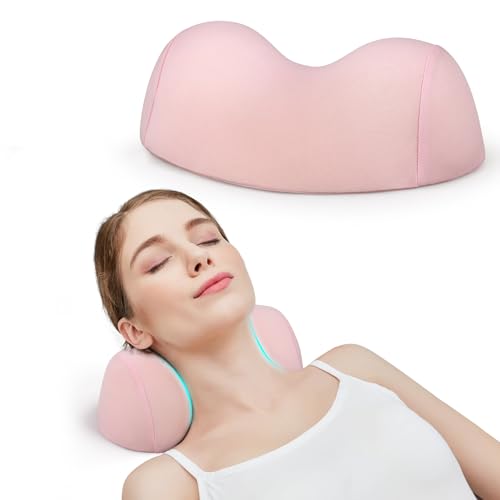 ComfortLife Small Neck Stretcher Pillow for Pain Relief, Medium Soft Cervical Traction Device Neck Mild Support Pillow Foam Cervical Neck Pillow for Tension Muscle Relax Relief (Pink) - color: Pink