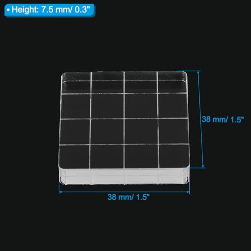 PATIKIL Acrylic Stamp Block, 15 Pack Stamping Block Square Shape with Grid Lines Decorative Mounting Blocks Set for Scrapbooking DIY Crafts Card Making, 1.50" x 1.50" - size: 1.50" x 1.50"