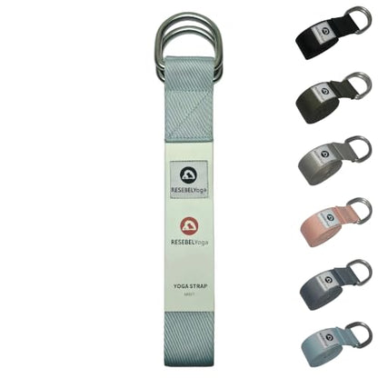 Yoga Strap for Stretching, Non-Elastic Yoga Belt with D-Ring - color: Aqua Green, size: 6Feet/1.8M