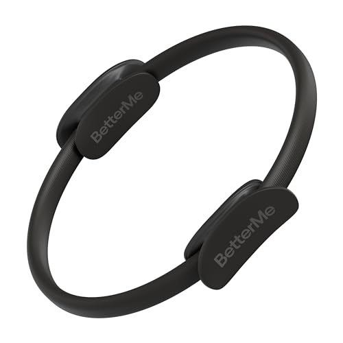 BetterMe Toning Pilates Ring – Magic Circle Pilates Ring for Strength & Flexibility – 15 Inch Fitness Ring for Home Pilates & Yoga Workouts - color: Black