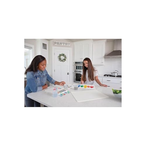 Prang Washable Semi-Moist Watercolors Oval Pan Set with Size 6 Paintbrush, Non-Refillable, 16 Assorted Colors, Pack of 1 - style: 16 Color