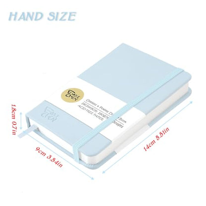 Mix Media Pad,3.5"x5.5" Small Hardcover Leather Art Sketchbook,60 Sheets(112lb/180gsm) Heavyweight Acid Free Artistic Painting Drawing Sketching Paper, Handy Pocket Journal Sketchbook.Light Blue - color: 180gsm-light blue