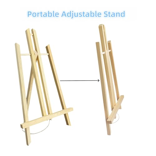 Adjustable Portable Tabletop Easel Stand for Painting, Wooden Art Easel, Painting Easel for Canvas and Sign Display – Sturdy, Versatility Art Easel for Painting Parties (15.7"X8.9"X1.18") - size: 15.7"X8.9"X1.18"
