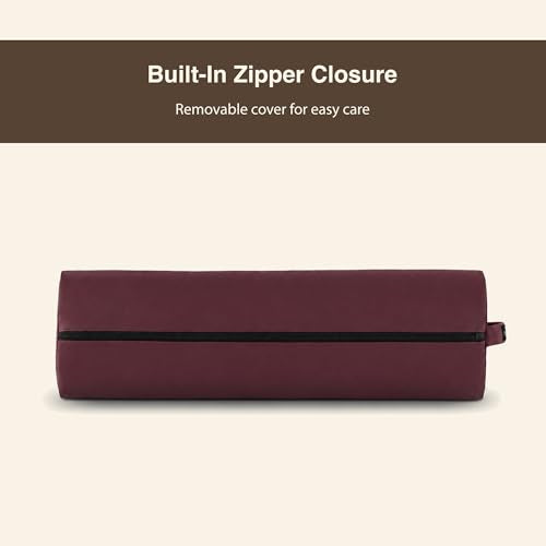 Massage Half Round Bolster Pillow 21.5" L X 6" W - color: Burgundy, size: Small Half-round 612